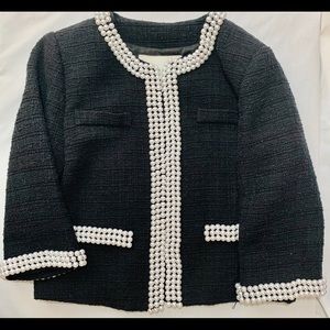 Boston Proper Pearl Embellished Pearl Jacket